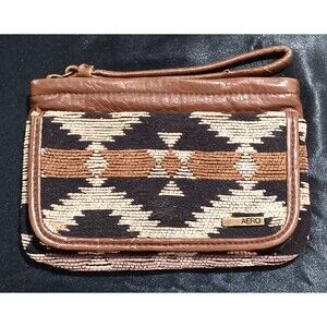 Brown black and beige aero wallet